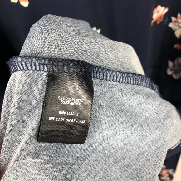 NWOT 3X Torrid Navy Floral Faux Wrap Dress - Picture 11 of 13